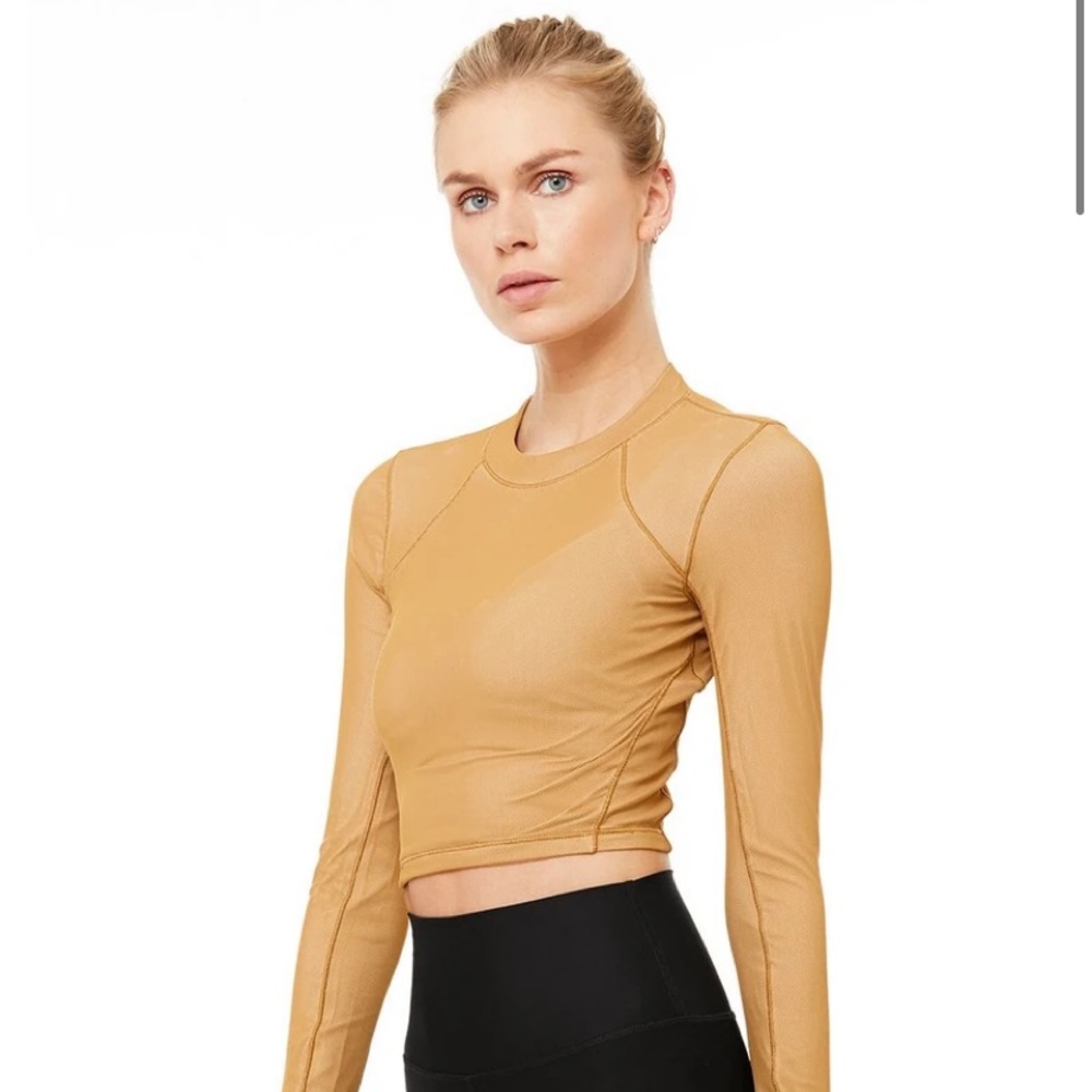 NWT Alo Yoga:Vision Long sleeve-Caramel/S